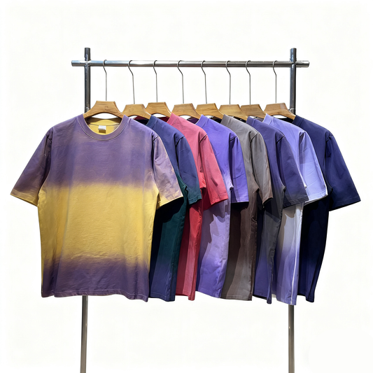 Mixed two-tone hand-painted T-shirt