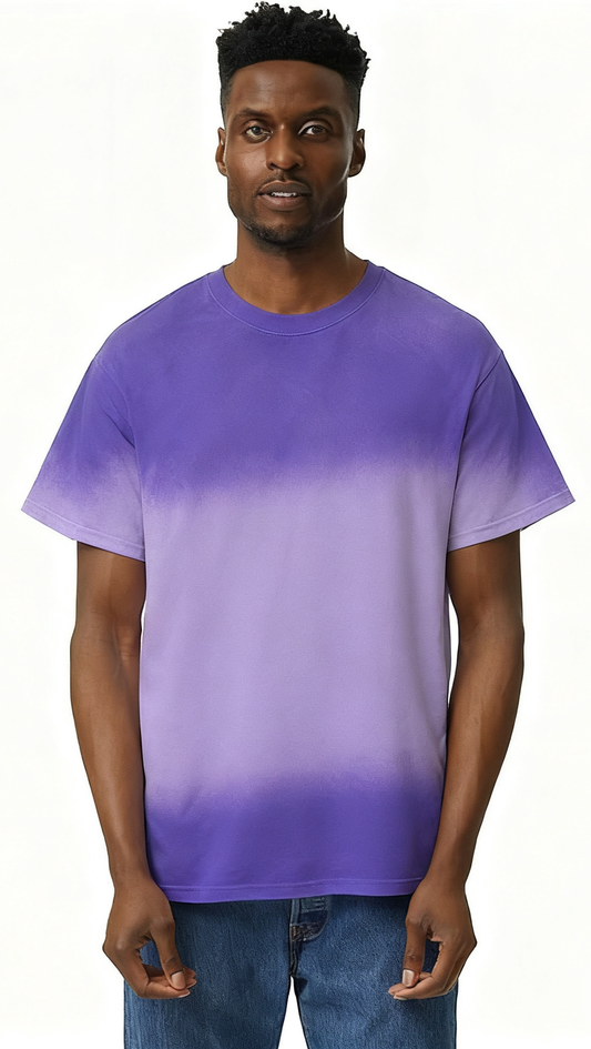 Mixed two-tone hand-painted T-shirt