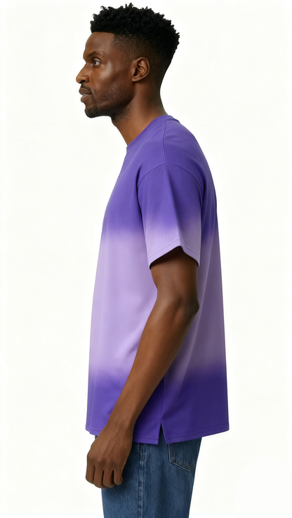 Mixed two-tone hand-painted T-shirt