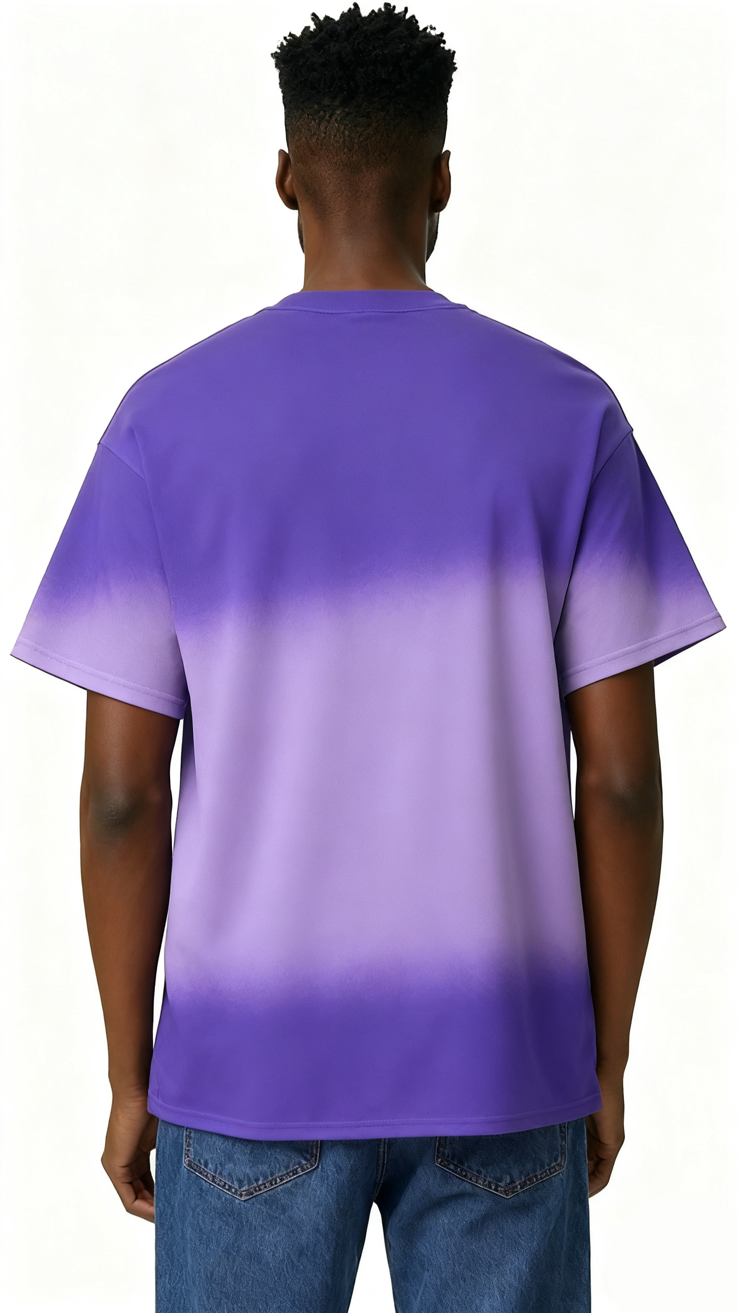 Mixed two-tone hand-painted T-shirt