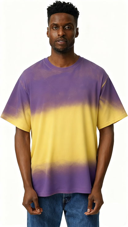 Mixed two-tone hand-painted T-shirt
