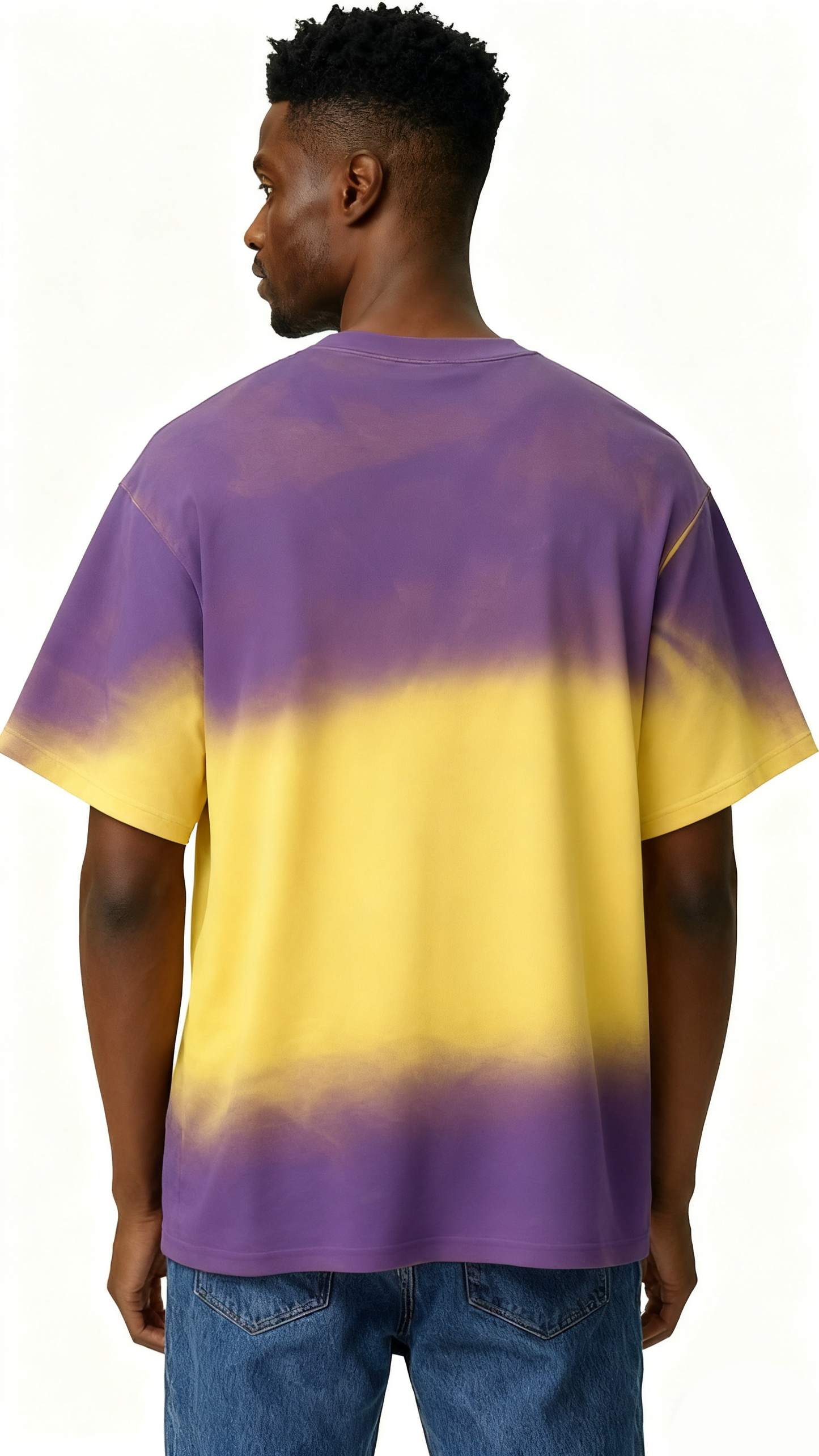 Mixed two-tone hand-painted T-shirt