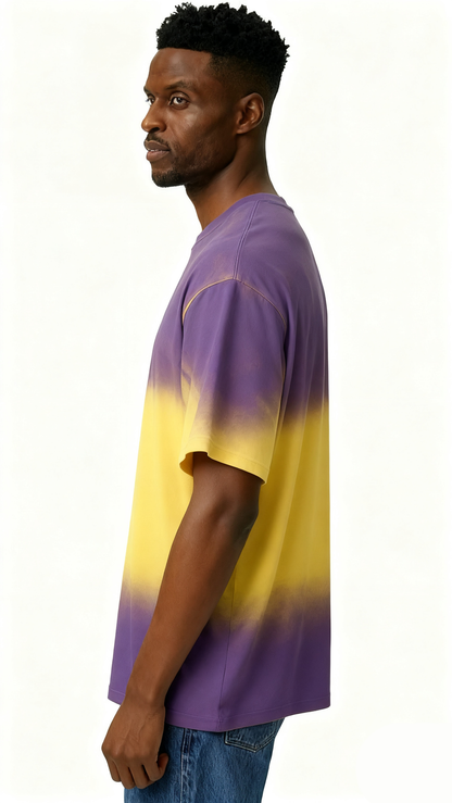 Mixed two-tone hand-painted T-shirt