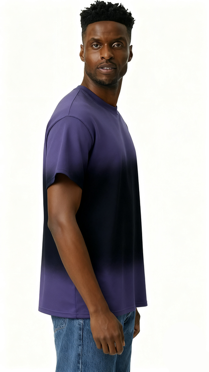 Mixed two-tone hand-painted T-shirt