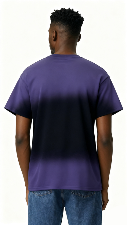 Mixed two-tone hand-painted T-shirt