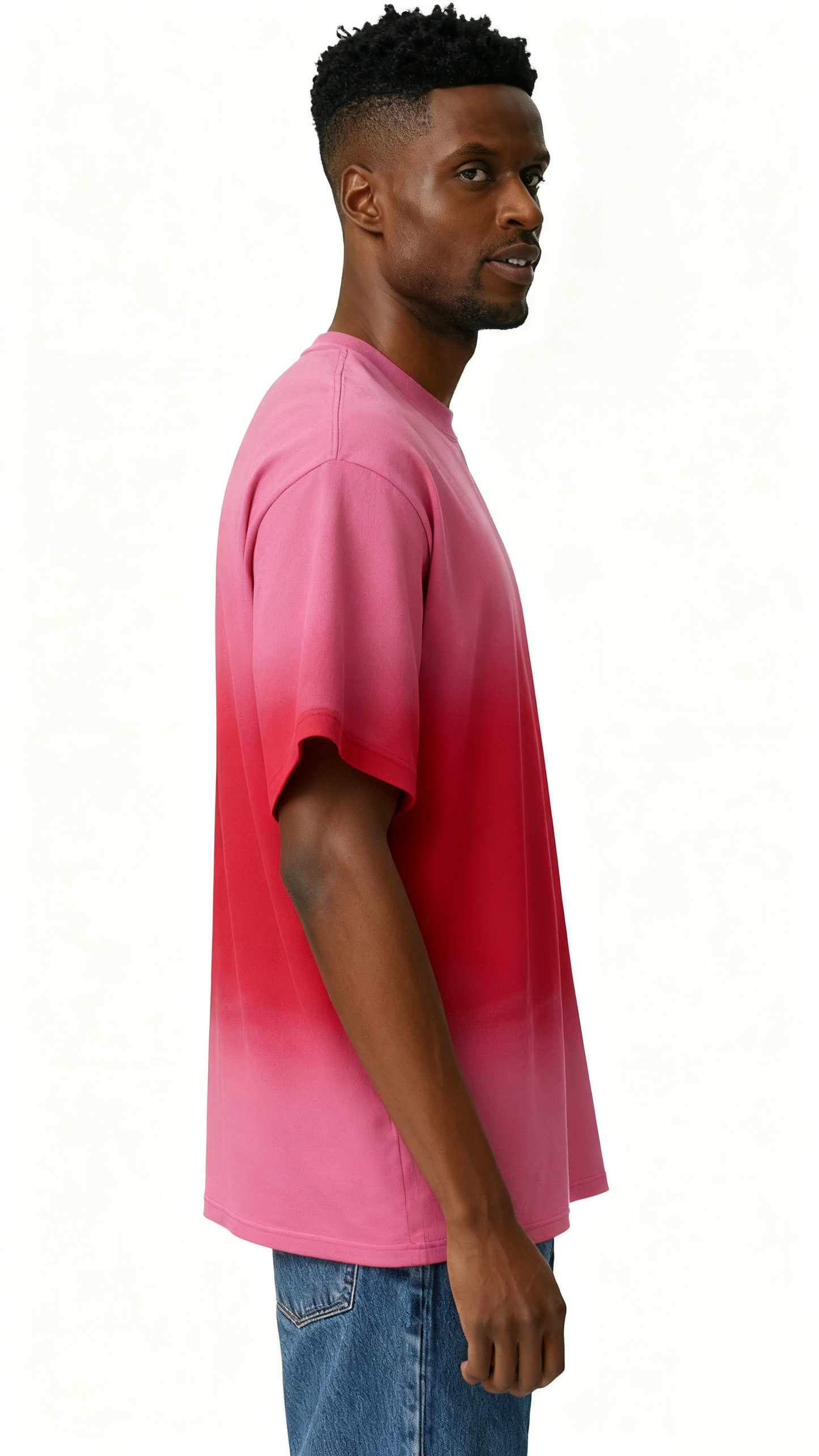 Mixed two-tone hand-painted T-shirt