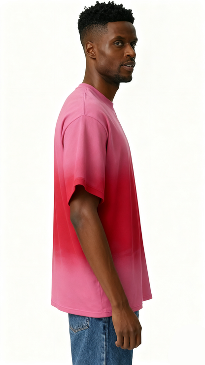 Mixed two-tone hand-painted T-shirt