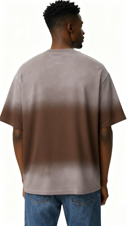 Mixed two-tone hand-painted T-shirt