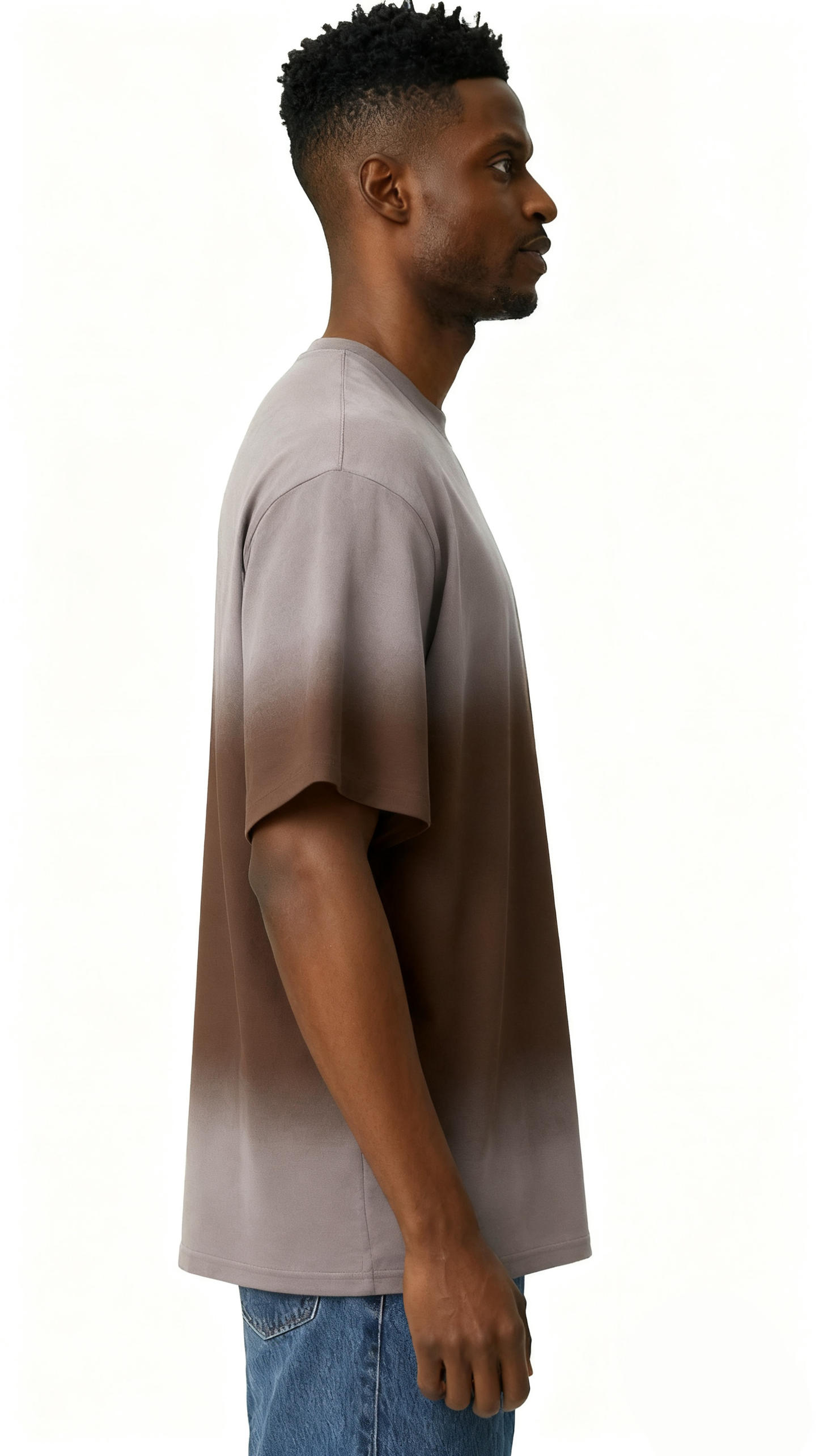 Mixed two-tone hand-painted T-shirt